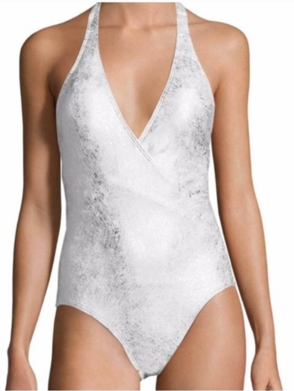 Carmen Marc Valvo
White/Silver Metallic Swimsuit Size 6
